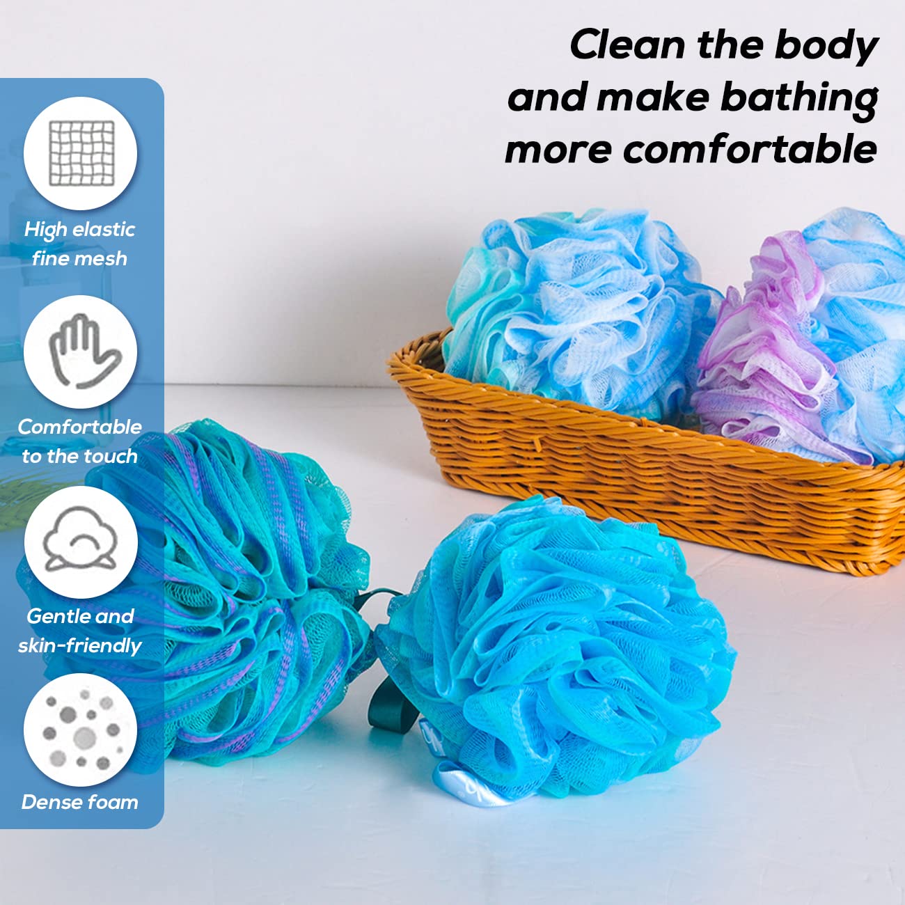 8 Pcs Shower Loofahs,75G Bath Loofah Sponge,Exfoliating Shower Pouf Balls for Women,Men,Cleanse,Soothe Skin,Exfoliate with Beauty Bathing Accessories Beauty and Personal Care Meirrnyyu