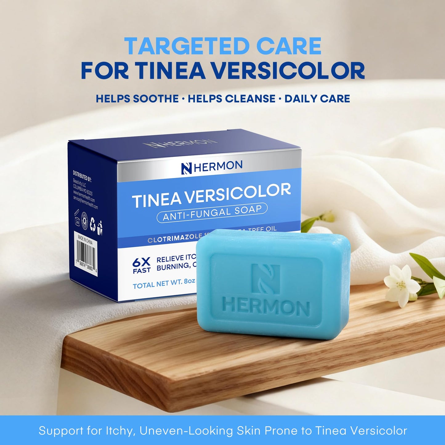 Hermon Tinea Versicolor Soap 2 Bars: Multi-Functional Clinically Proven for Tinea Versicolor, Athlete's Foot, Jock Itch, Ringworm - Fact Action Beauty & Personal Care Hermon