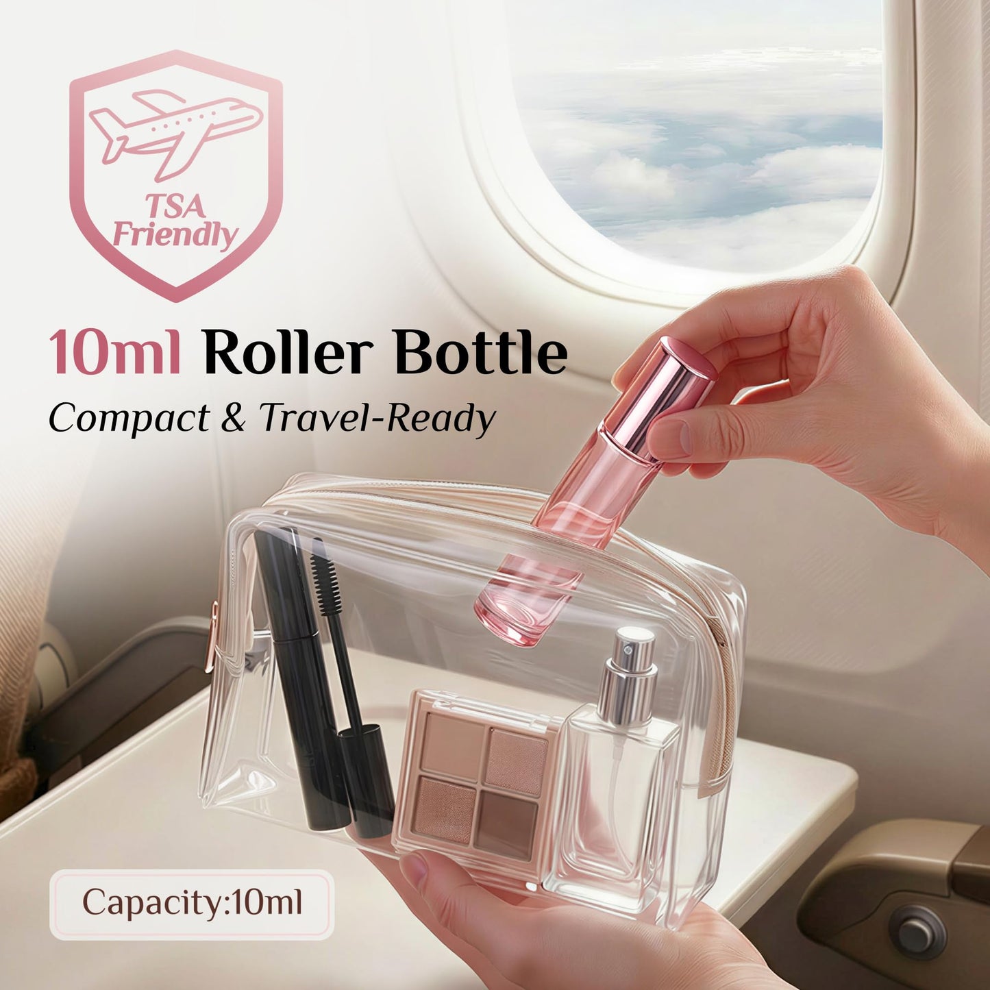 PrettyCare 24 Pack, 10 ml Essential Oil Roller Bottles with Stainless Steel Roller Ball - Refillable Leak-proof Empty Thick Pink Glass Roll on Bottles Beauty and Personal Care PrettyCare
