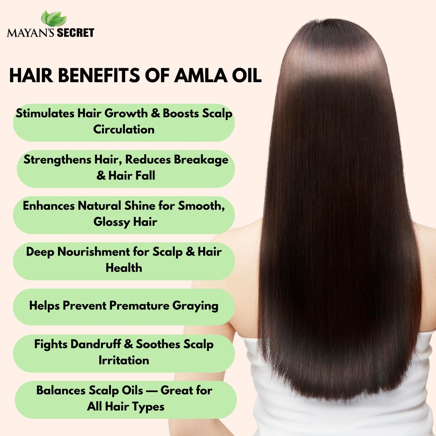 Mayan's Secret - 4oz Pure Amla Oil for Hair Growth Cold Pressed Virgin Organic USDA Certified