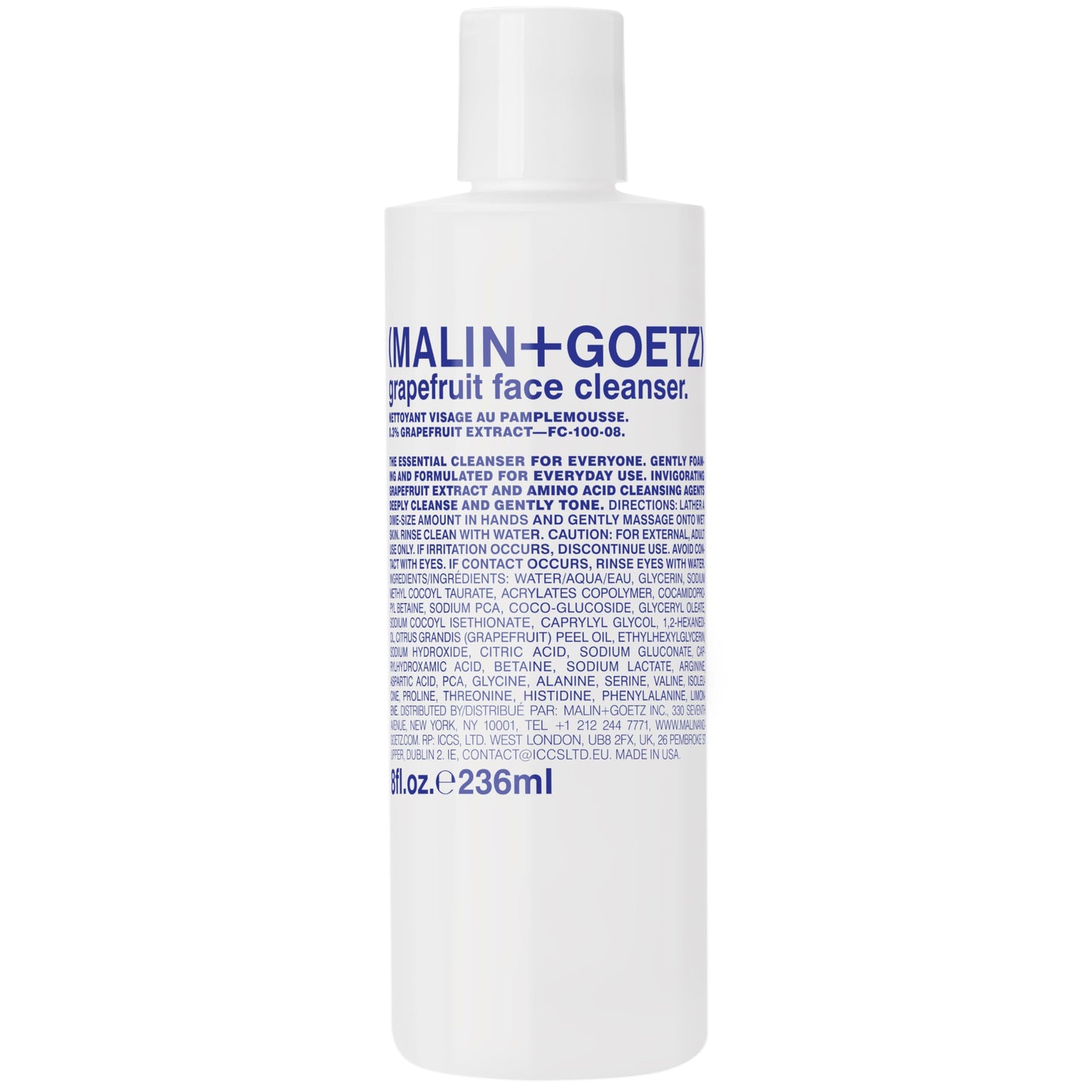 MALIN+GOETZ Grapefruit Face Cleanser | Gentle 3-in-1 Foaming Gel Vitamin-Rich Grapefruit, Amino Acids + Coconut-Based Surfactants | Purifies, Balances