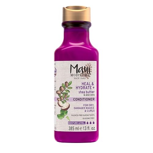 Maui Moisture Heal & Hydrate + Shea Butter Conditioner to Repair & Deeply Moisturize Tight Curly Hair with Coconut & Macademia Oils, Vegan, Silicone