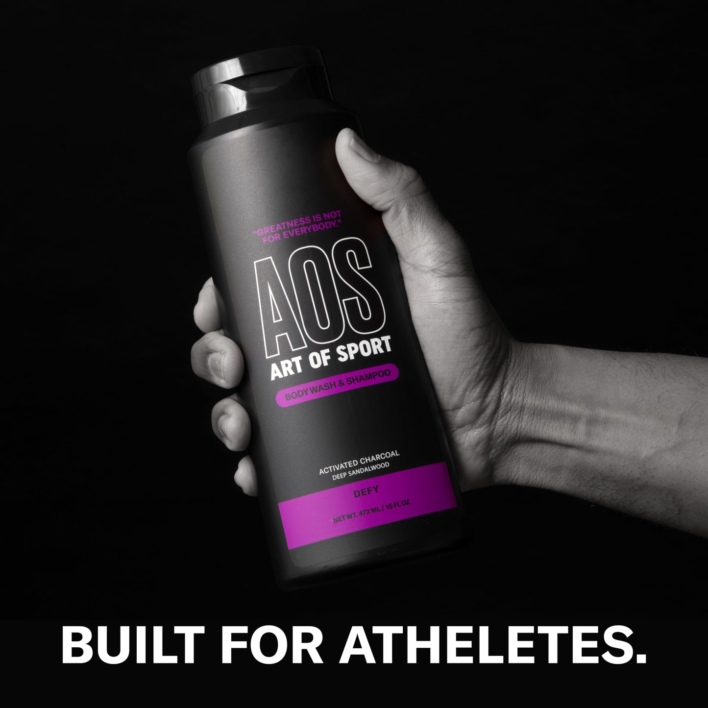 Art of Sport Men’s 2-in-1 Body Wash and Shampoo with Charcoal Activated, Sandalwood Fragrance, Made for Athletes, Defy Scent, 16 fl oz (Pack of 2)