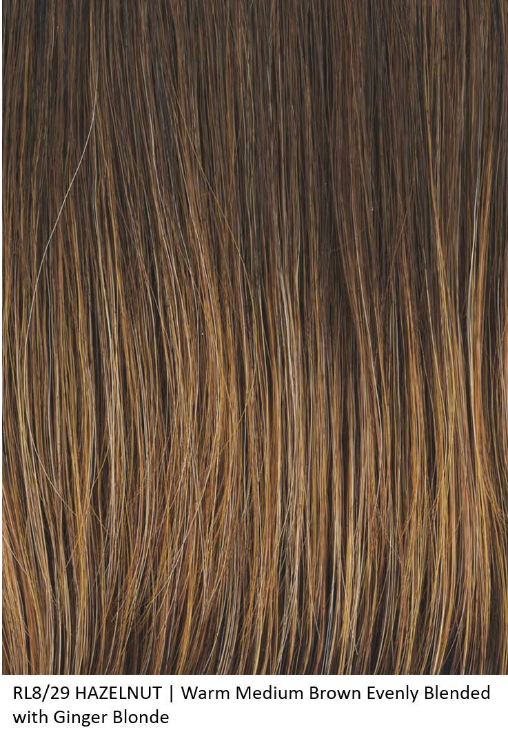 SIMMER Lace Front 6 PC Bundle: SIMMER wig, 4oz Mara Ray Luxury Shampoo & Conditioner, Comb, Beige Wig Cap, 19 Page Belle of Hope Q & A Guide (RL8/29)