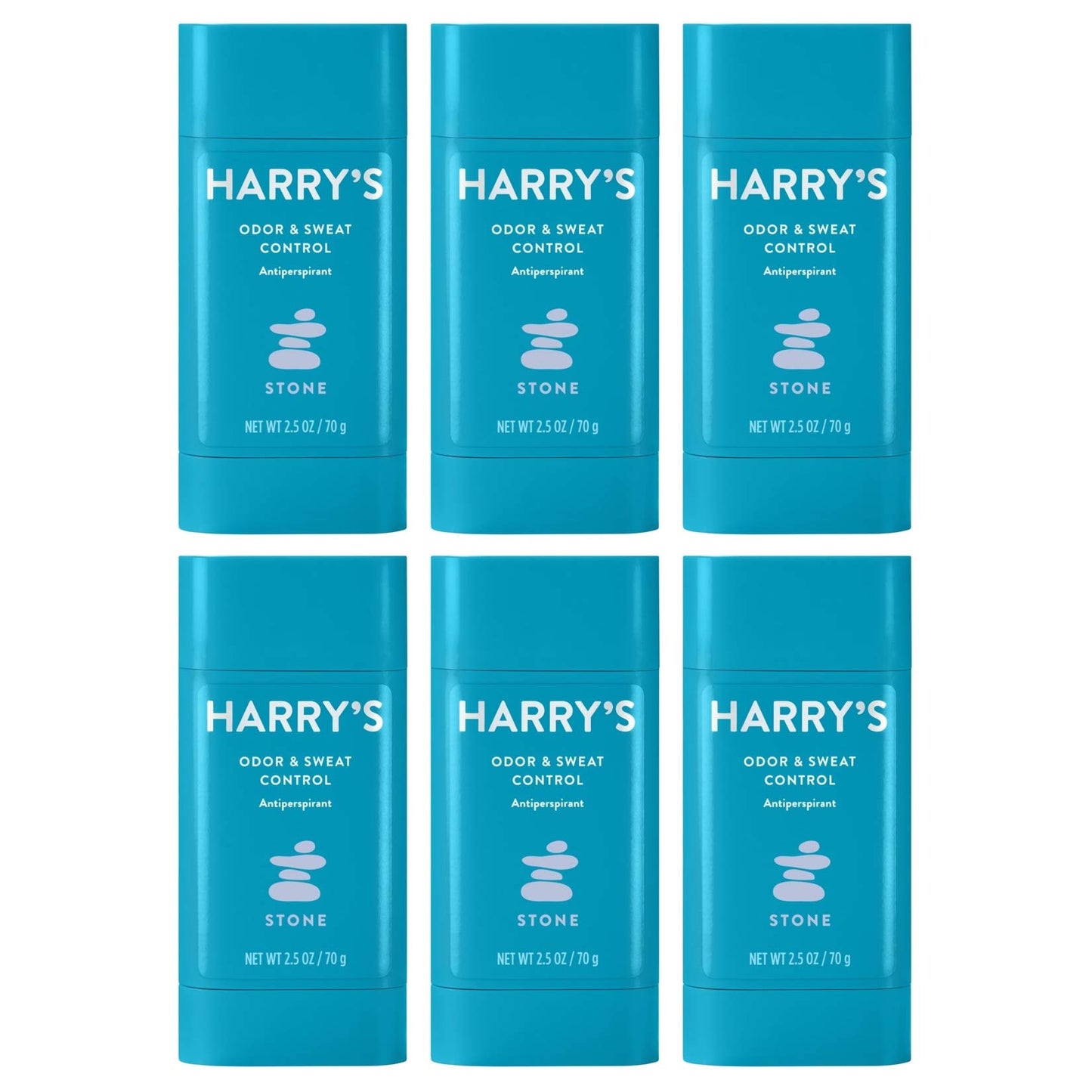 Harry's Deodorant & Antiperspirant - Odor & Sweat Control Antiperspirant for Men - Stone (6 Count) Beauty and Personal Care Harry's