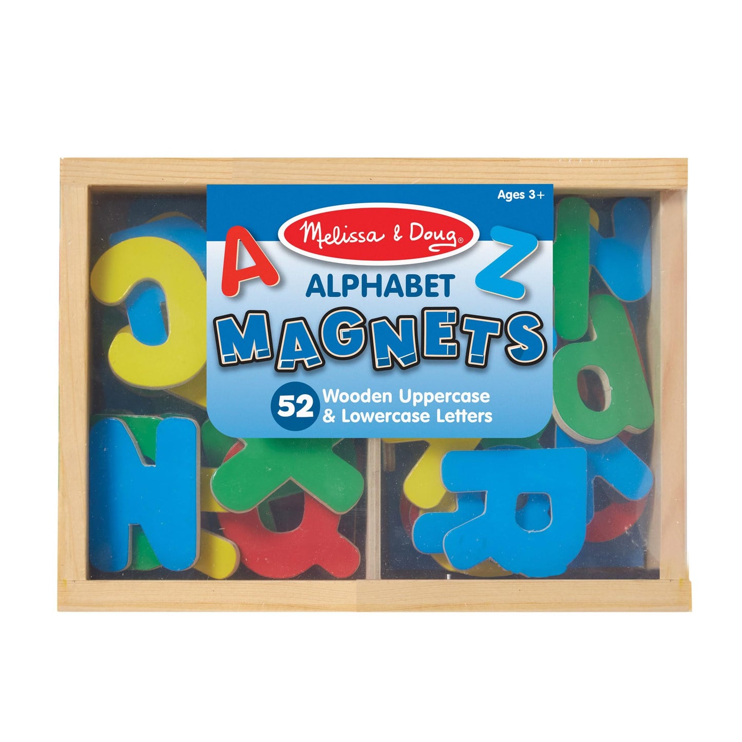 Melissa & Doug 52 Wooden Alphabet Magnets in a Box - Uppercase and Lowercase Letters