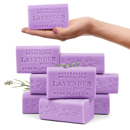 Australian Botanical Soap, 6.6 OZ, Lavender and Essential Oil, Triple Milled Bars made with a Natural Soap Base and Enriched with Organic Shea Butter