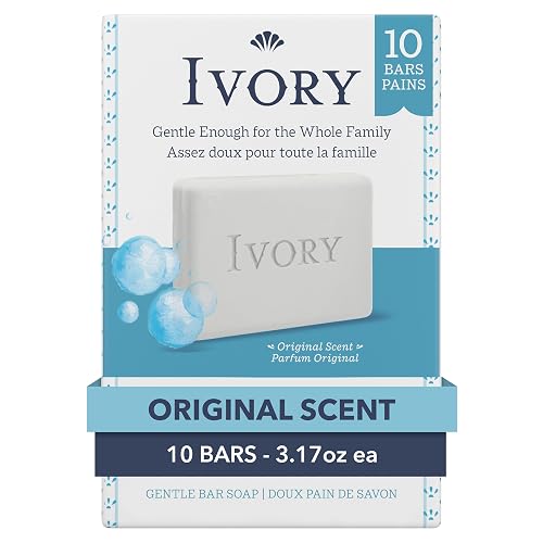 Ivory Gentle Bath Bar Soap, Designed for Whole Family, 99.44% Pure Formula, Plant-Based Cleansers, Made Without Heavy Perfumes, Parabens or