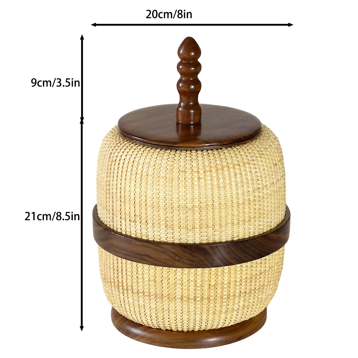 Teng Jin Nantucket Baskets Rattan Weave Storage Basket Round for Home,Office Decorate Collection Multipurpose Organizer Container