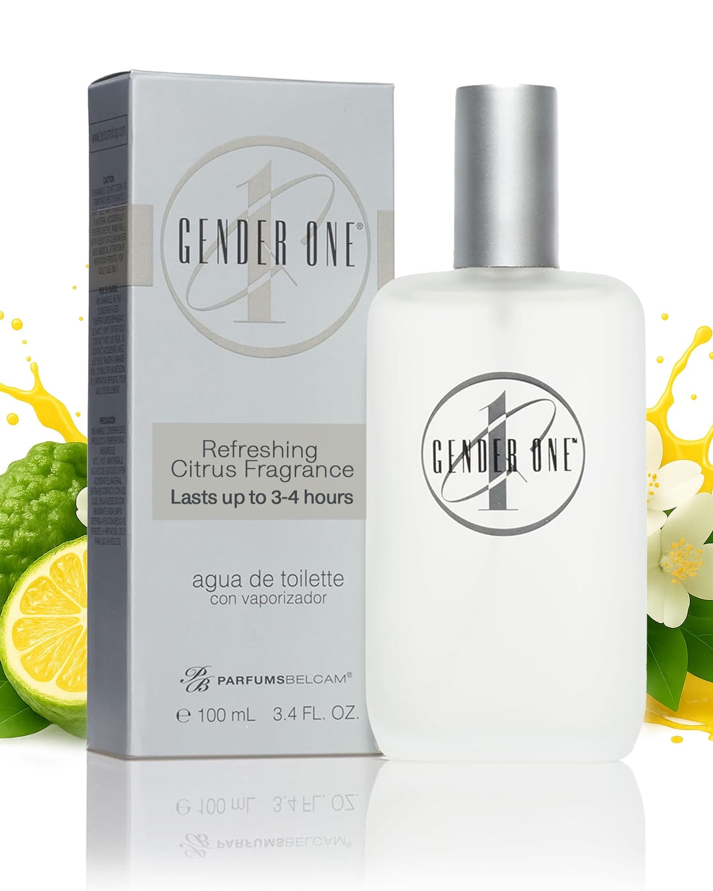 PB ParfumsBelcam Gender One Eau de Toilette | Fresh Citrus & Green Tea with Bergamot, Cardamom, Jasmine & Musk | Unisex Perfume 3.4 oz