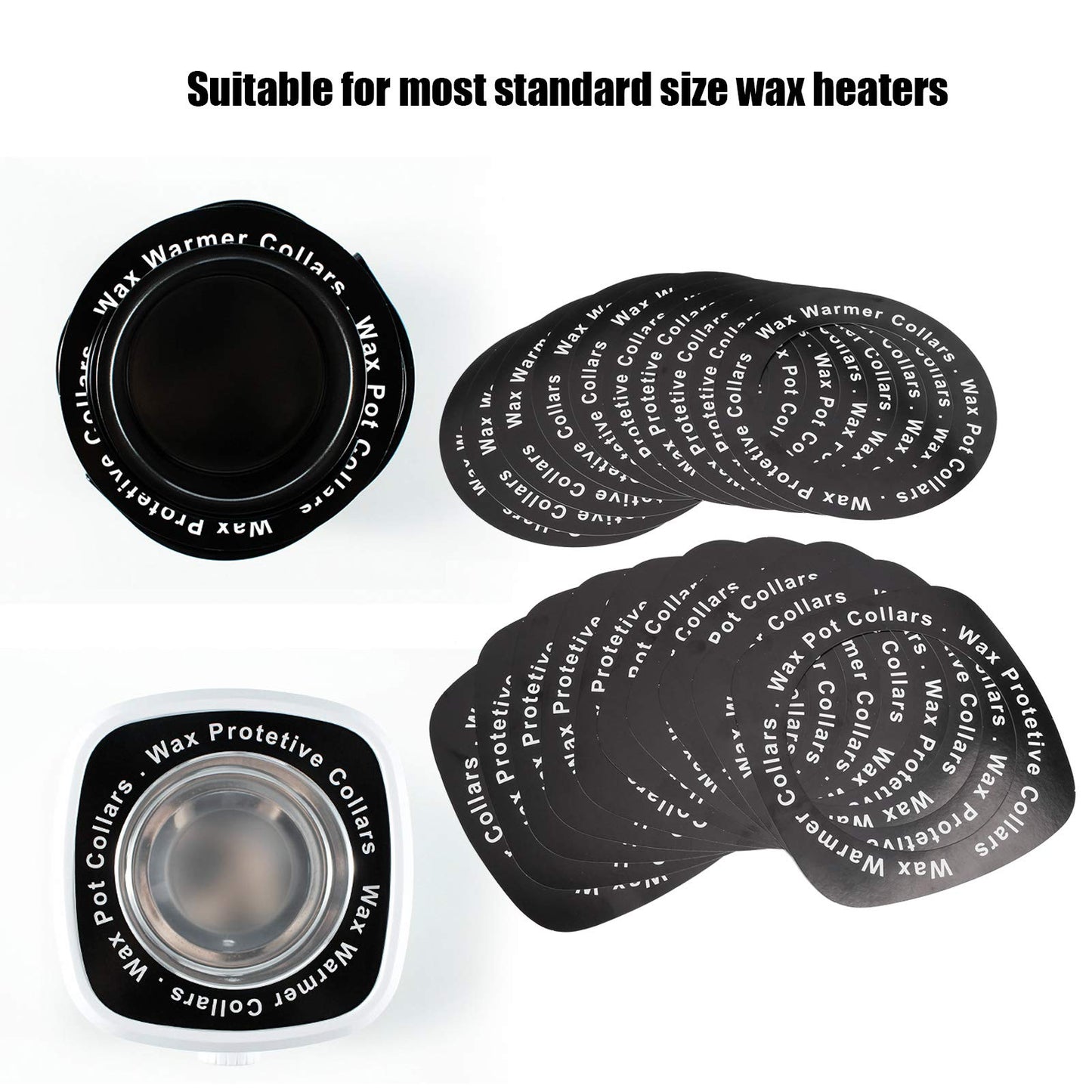100pcs Wax Collars for Wax Pot, Disposable Wax Warmer Liners, 50pcs Round+50pcs Quadrate Wax Warmer Collars Compatible with Most Wax Heaters Beauty and Personal Care ZJchao