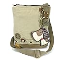 CHALA Handbag Patch Crossbody DOG Sand Brown Bag Canvas