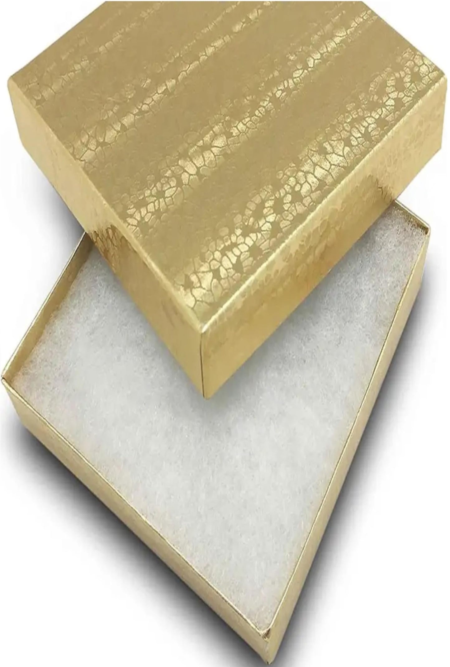 RJ Displays 6 Pack Gold Foil Cotton Filled Color Paper Jewelry Necklace Bracelets Watch gifts and Retail Boxes for Wedding, Anniversary, Engagement…