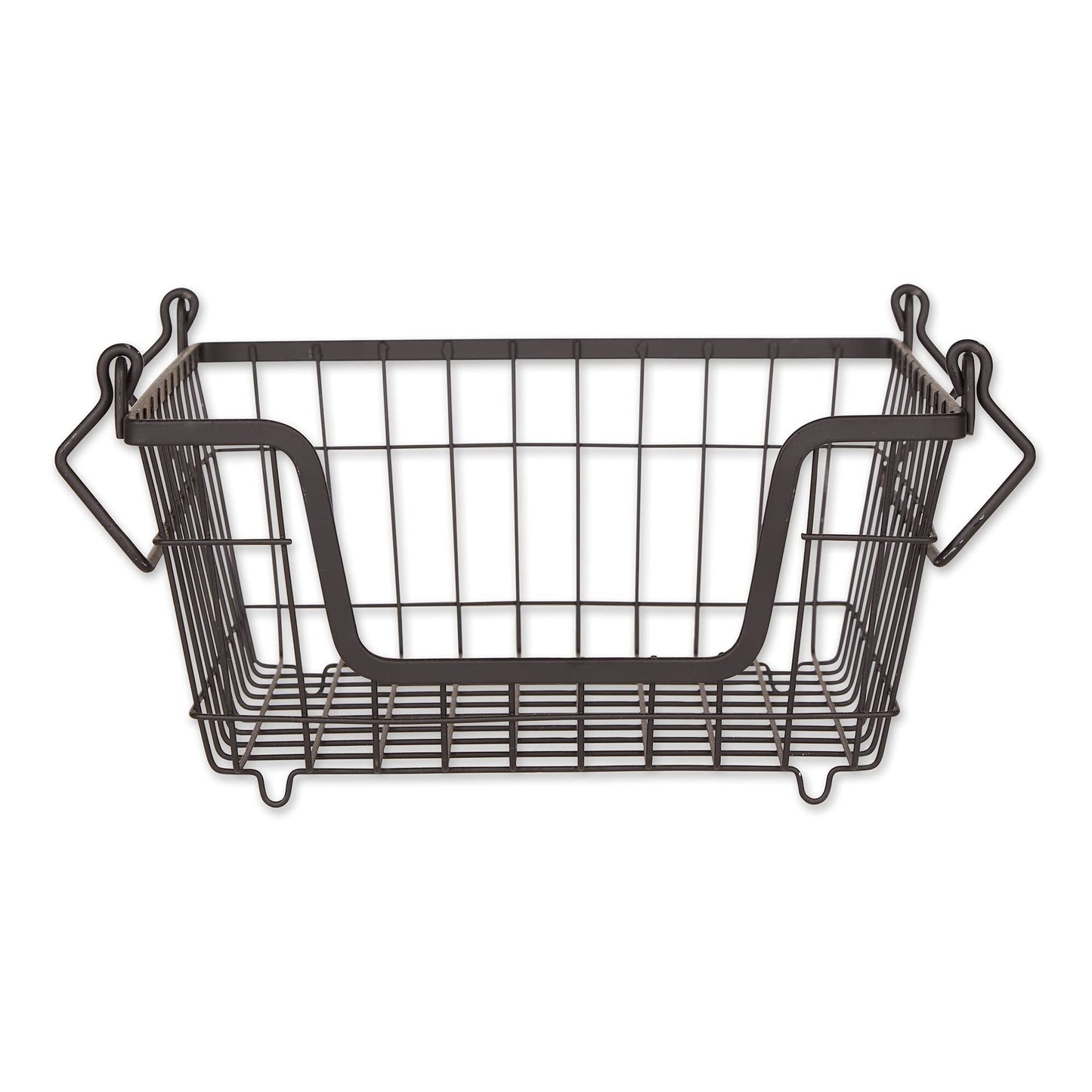 DII Metal Wire Mesh Stackable Utility Storage Bin, Small, 11x11x6, Black