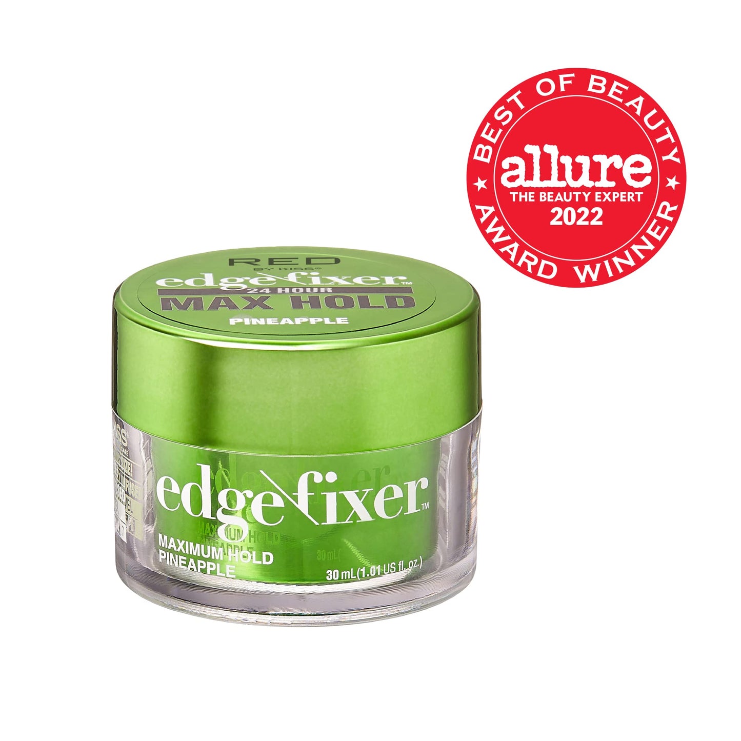 Red by Kiss Edge Fixer 24 Hour Maximum Hold Edge Wax No Flaking Biotin B7 Infused Hair Gel 1.01 fl.oz
