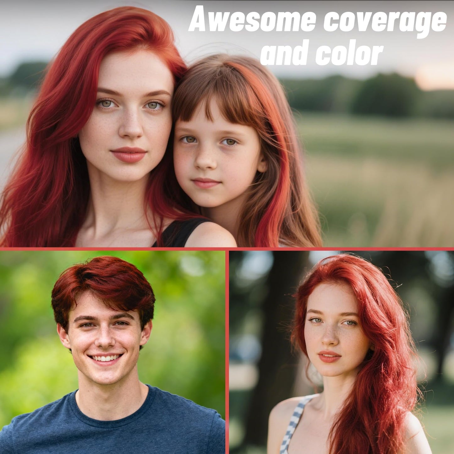 Red Hair Spray, Seaboll Temporary Hair Color Spray for Kids Women Men-4.06 oz- Safe Non Sticky Washable One Day Hair Dye Spray,Disposable Accessories