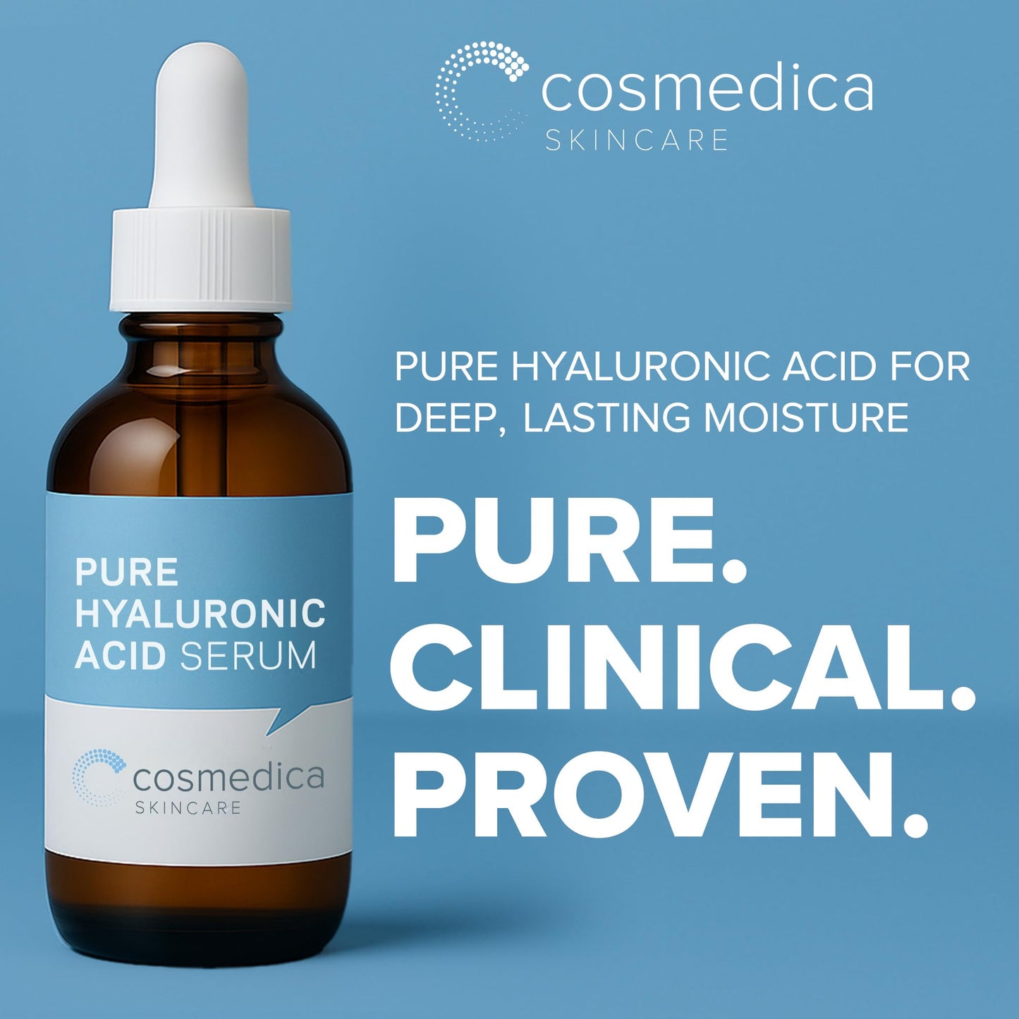 Hyaluronic Acid Serum for Skin 100% Pure Anti Aging Intense Hydration Moisture Non greasy Paraben free, Wrinkle Reducing and Brightening Serum (Pro