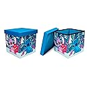 Disney Lilo & Stitch Characters Stitch and Angel 15-Inch Storage Bin Cube Organizers with Lids, Set of 2 | Fabric Basket Container, Cubby Cube Closet…