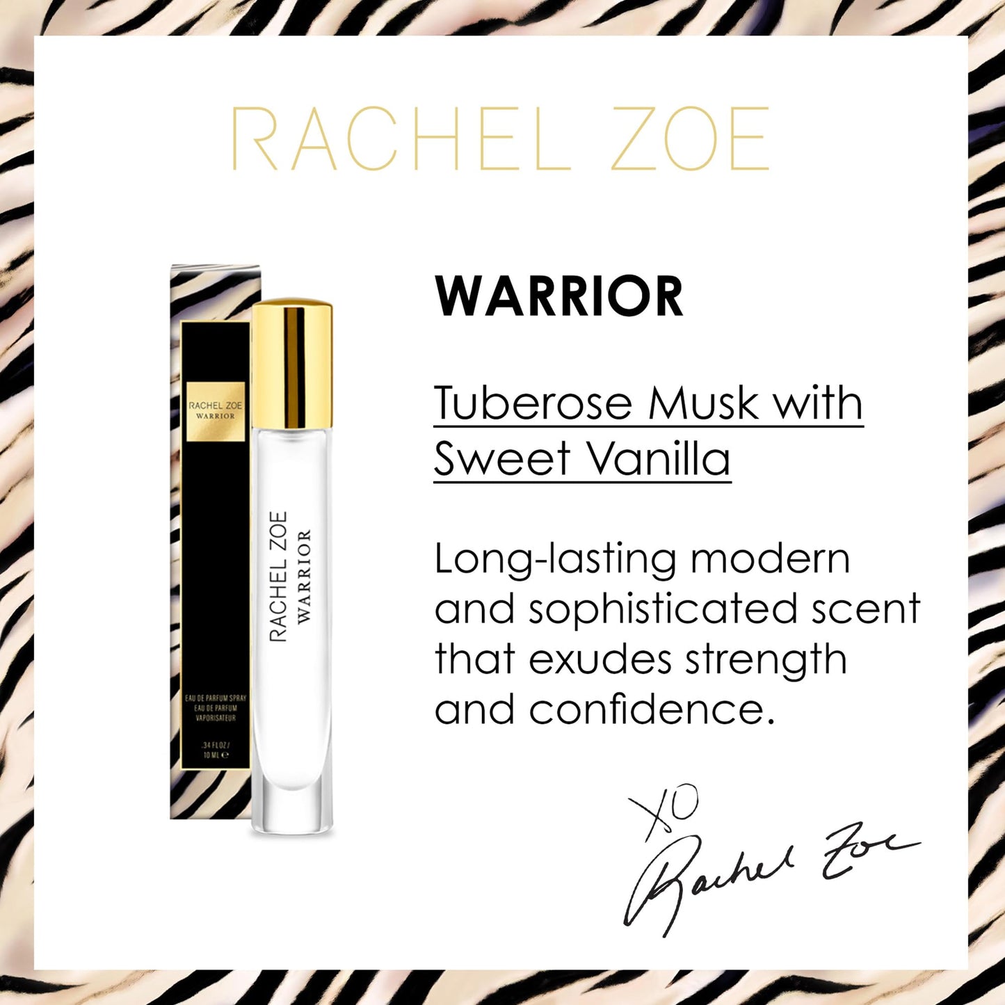 Rachel Zoe Warrior - 0.34 oz Eau de Parfum Mini Spray - Perfectly Balanced Feminine Perfume for Women - Awaken the Senses with a Lasting Signature