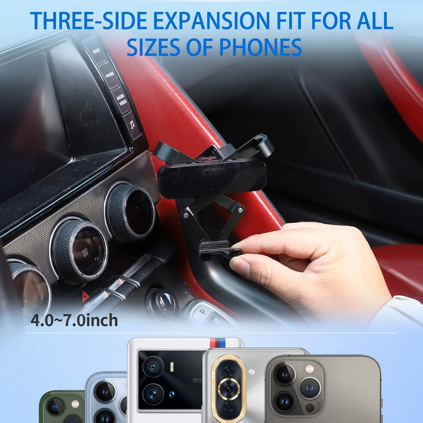 Daeiclru Cell Phone Holder Compatible with Jaguar F-Type 2013-2025, Car Central Control Armrest Phone Mount, Auto Mobile Phone Holder Accessories…