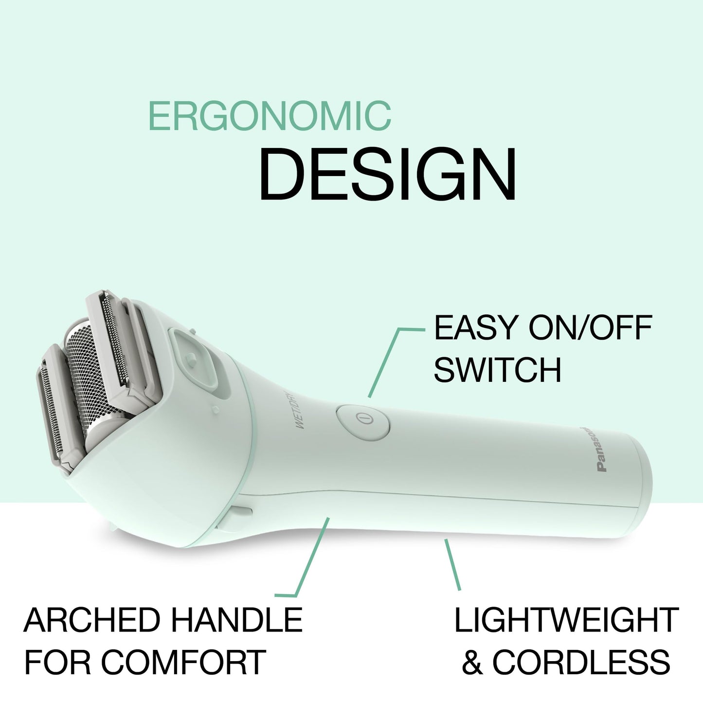 Panasonic Electric Bikini Trimmer, Waterproof Full-Body Cordless Electric Razors for Women Legs with Bikini Attachments, 3 Hypoallergenic Blades, Beauty and Personal Care Panasonic