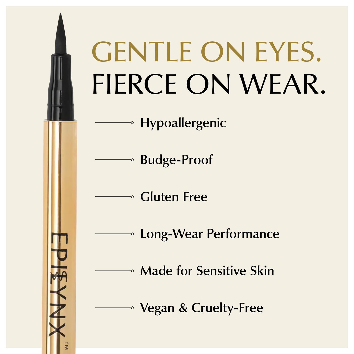 Liquid Eyeliner - Hypoallergenic Eyeliner with Fine Brush Tip, Long-Lasting Waterproof Eye Liner - Cruelty-Free, Vegan, Hypoallergenic, Gluten-Free