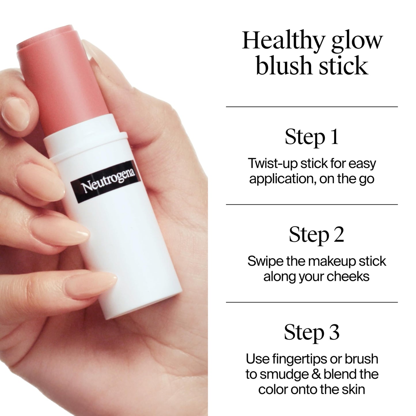 Neutrogena Healthy Glow Blush Stick, Easy to Use Lightweight Makeup, Ultra Creamy Cheek Color with Mango Butter Leaves Skin with a Natural Looking