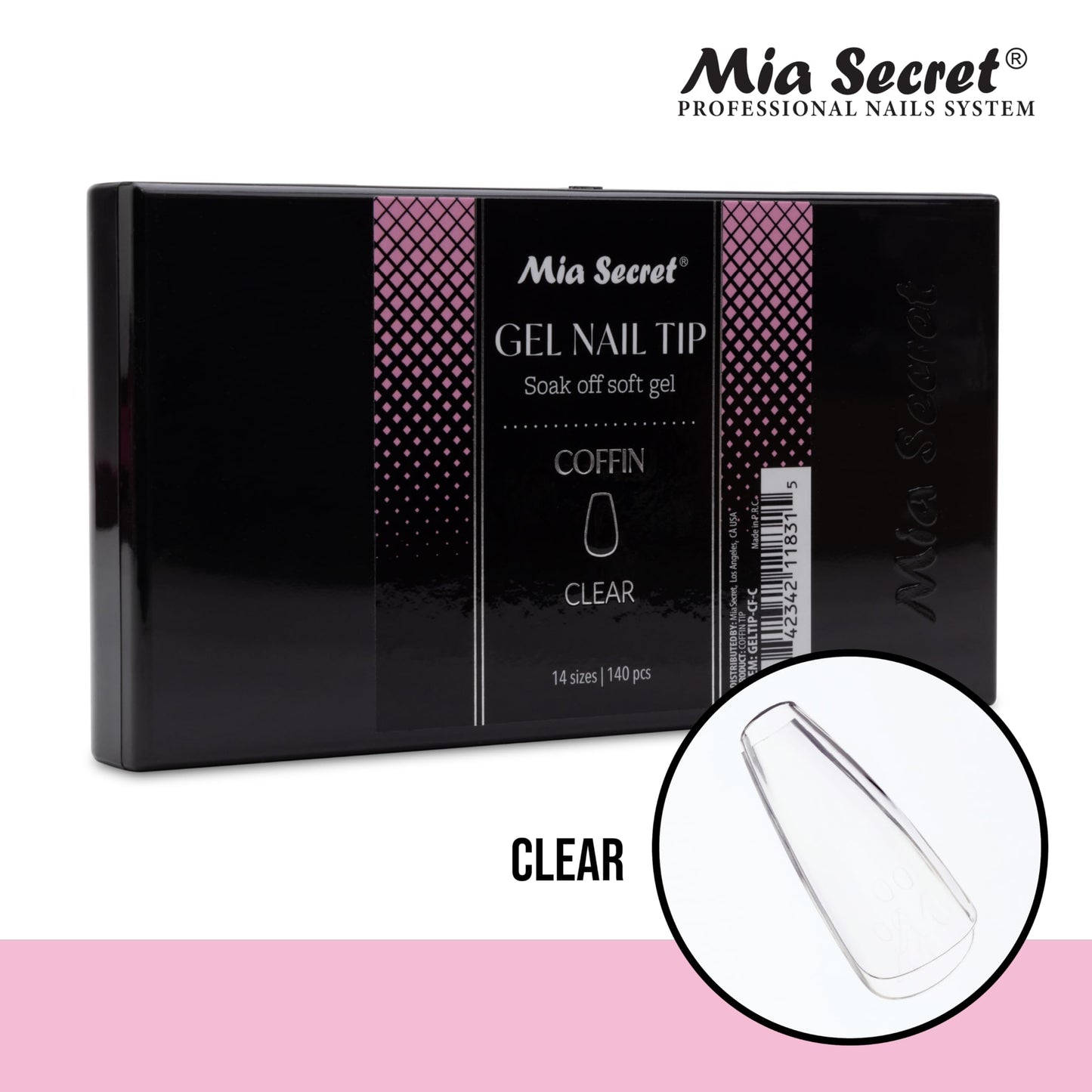 Mia Secret Soak off CLEAR Soft Gel Nail Tip MADE IN USA for Salon and DIY (Clear 140 Tips, Coffin) Beauty & Personal Care Mia Secret