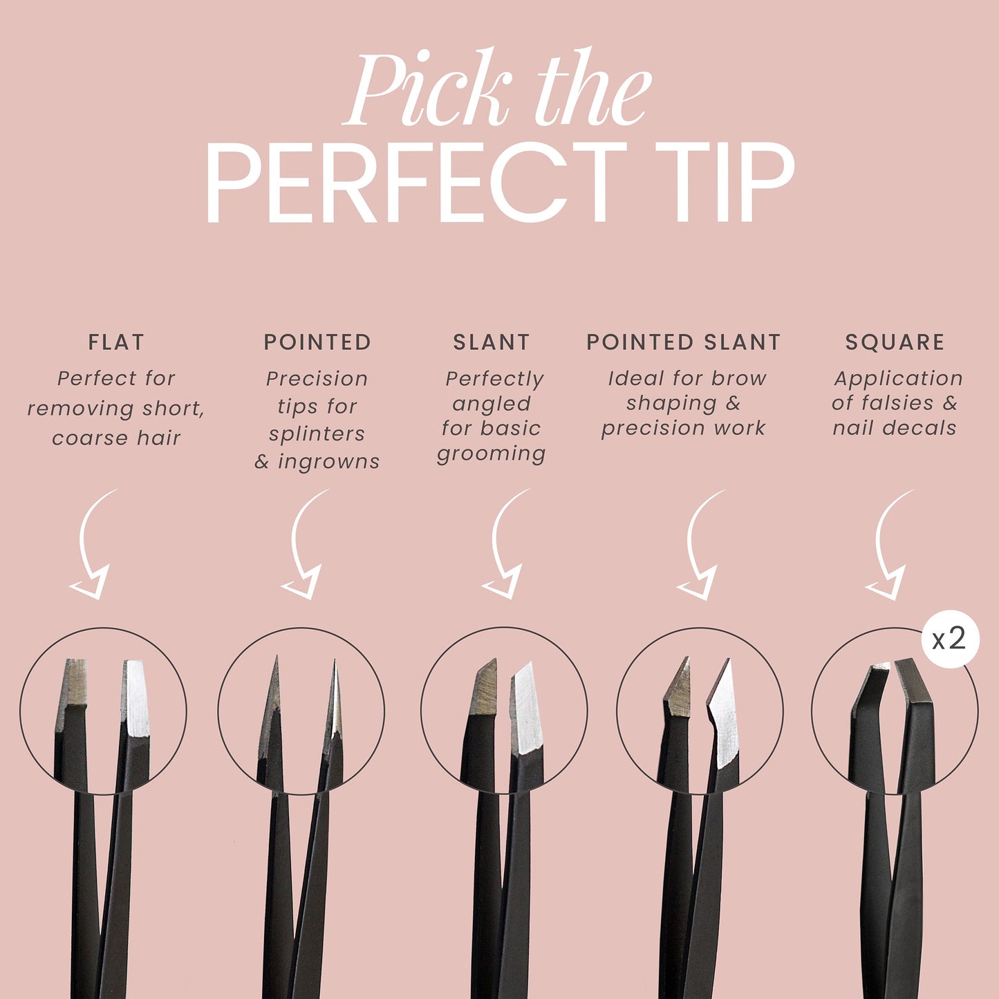 Tweezer Guru Eyebrow Tweezer Set for Women & Men - Professional Slant and Pointed Tweezers Set with Case - Precision Tweezers Kit for Facial Hair