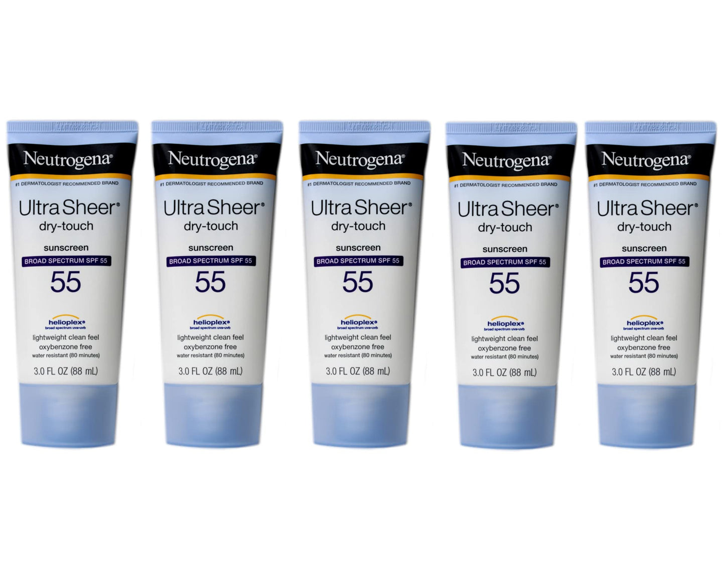 Neutrogena Ultra Sheer Dry-Touch Sunscreen SPF 55 3 oz (5 Pack)