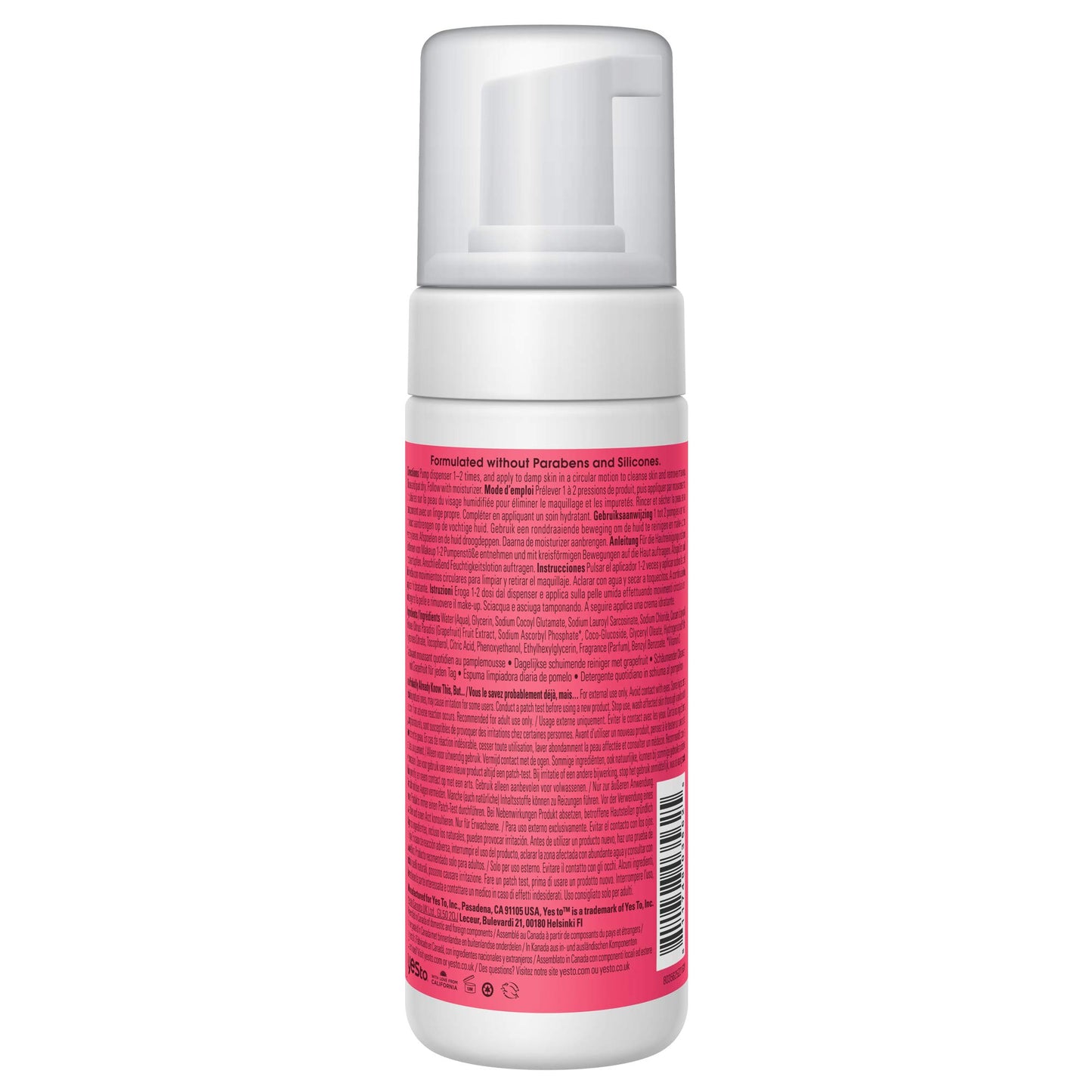 Yes To Grapefruit Daily Foaming Cleanser, Brightening Face Wash That Removes Make Up & Impurities Without Stripping Skin & Leaves You Glowing