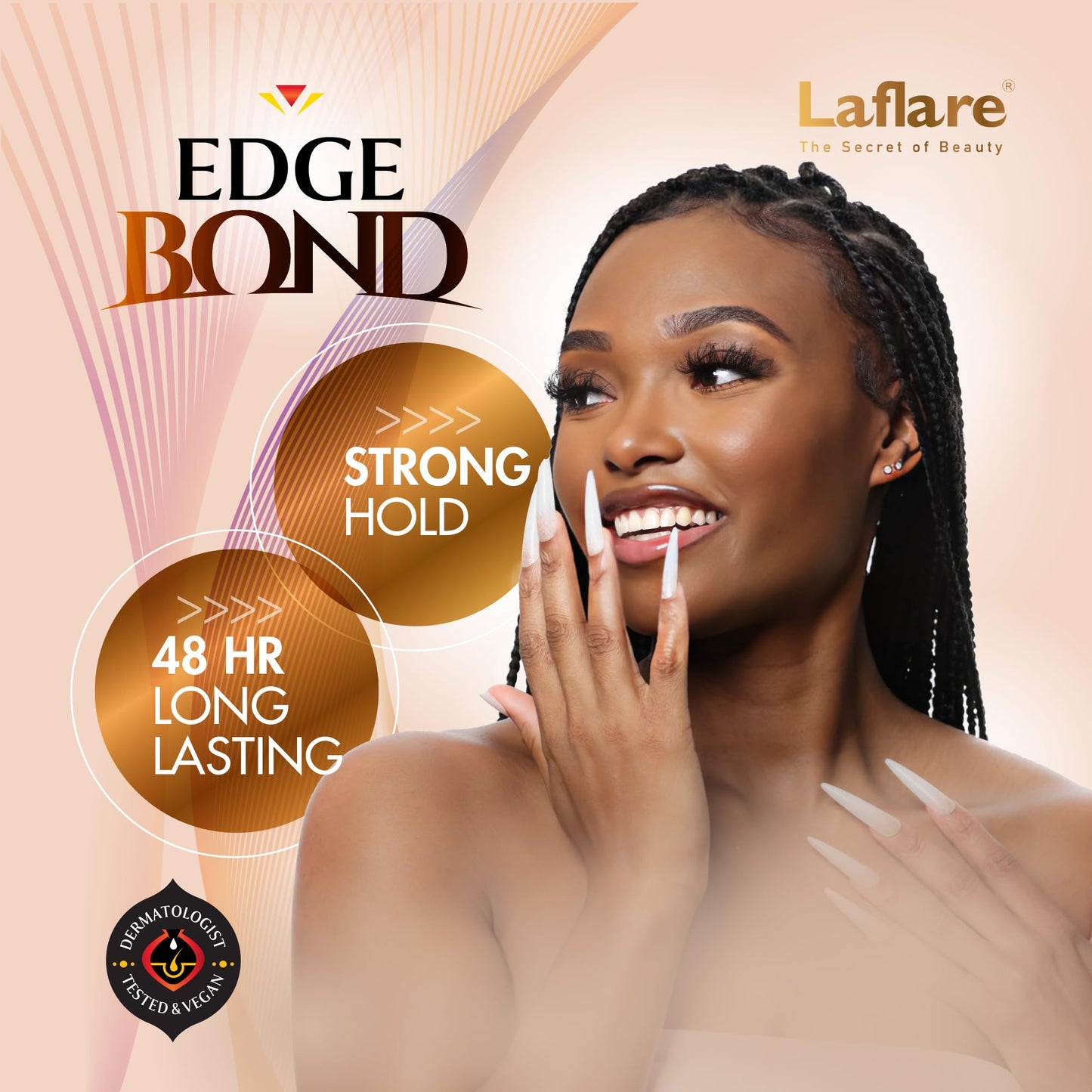 Laflare Edge Control for Black Hair, Natural Hair and Curly Hair. Eco Styling Gel Travel Size 25ml, Edge Wax for Man & Woman (Musk)