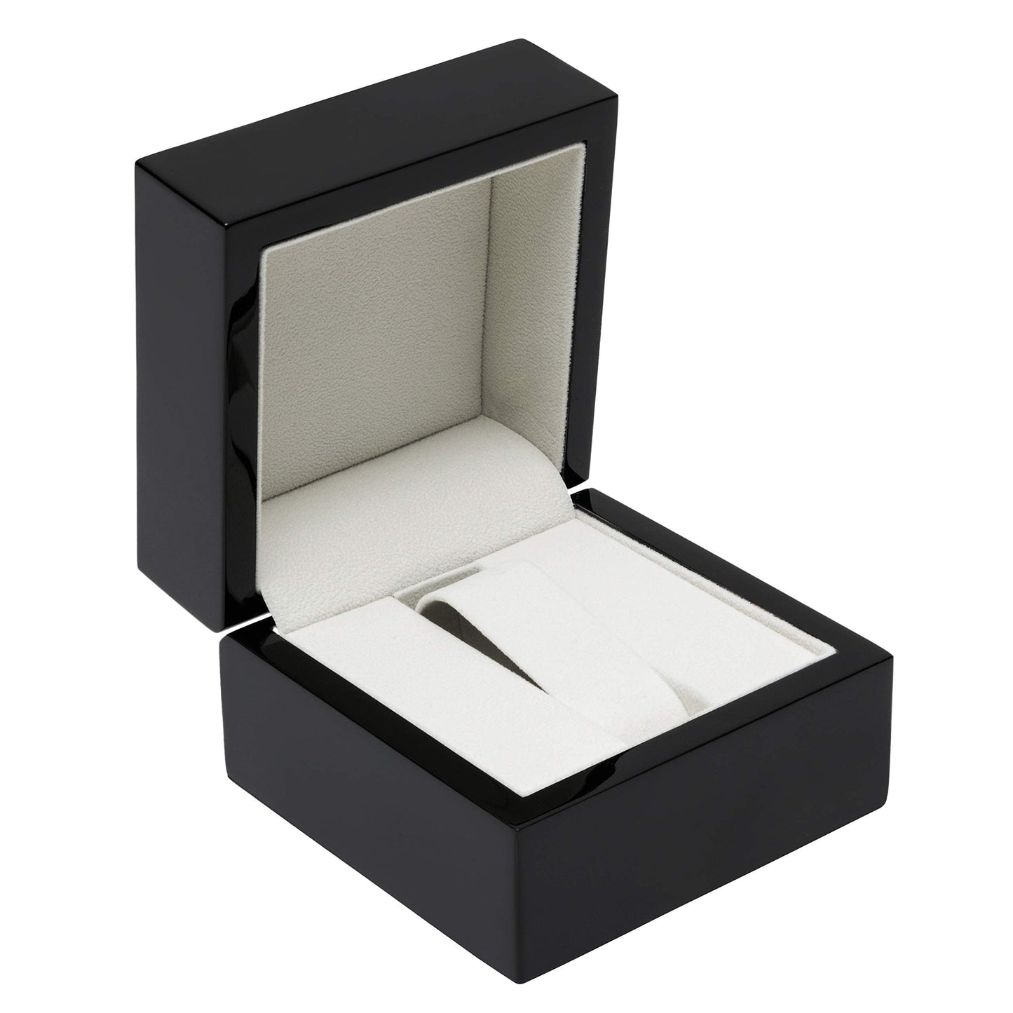 Noble Piano Wood Watch Gift Box - Luxury Single Watch Box - Comes with a Two Piece Packer and Ribbon (Black)