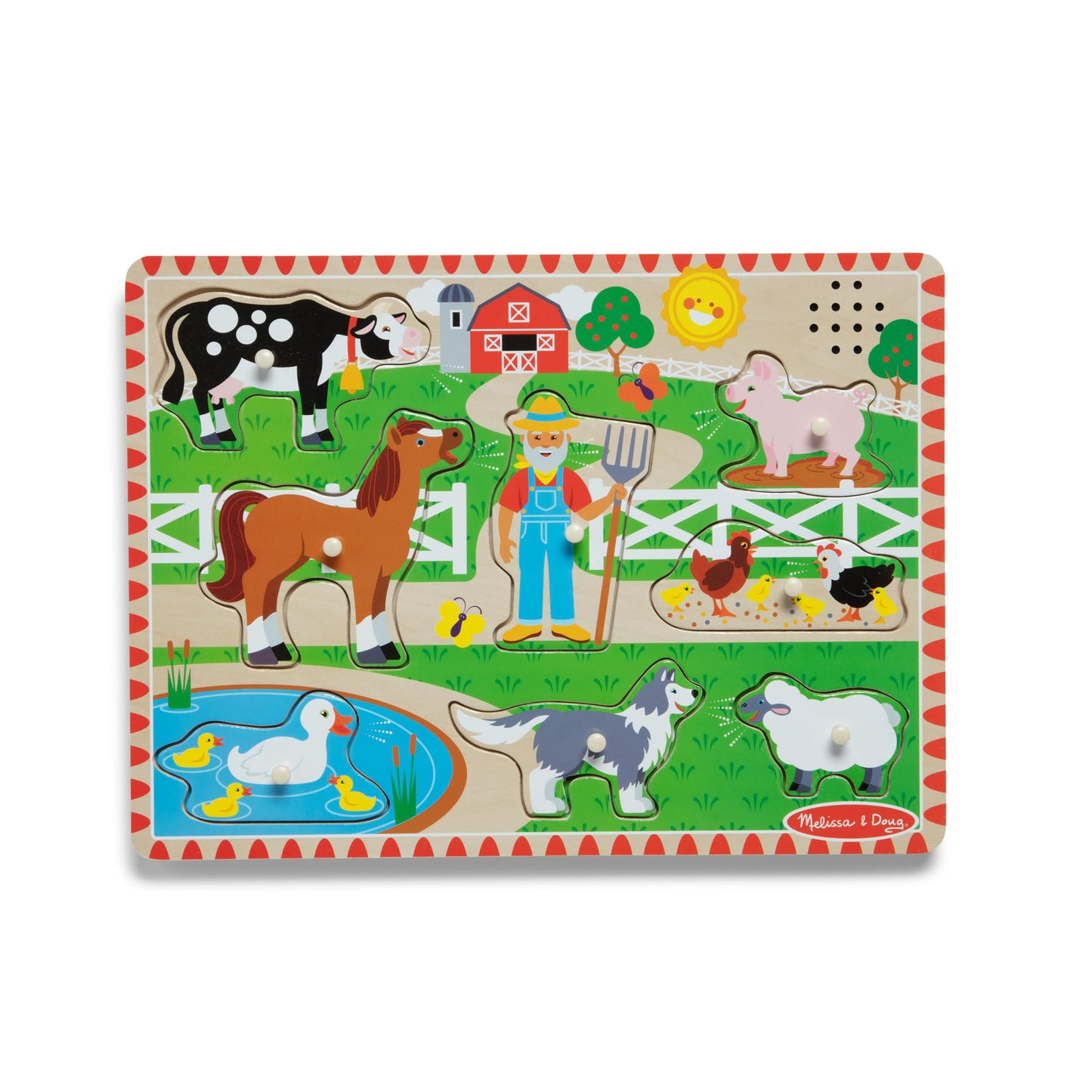 Melissa & Doug Old MacDonald's Farm Sound Puzzle - Farm Animal Toys, Sound Puzzles for Toddlers and Kids Ages 2+