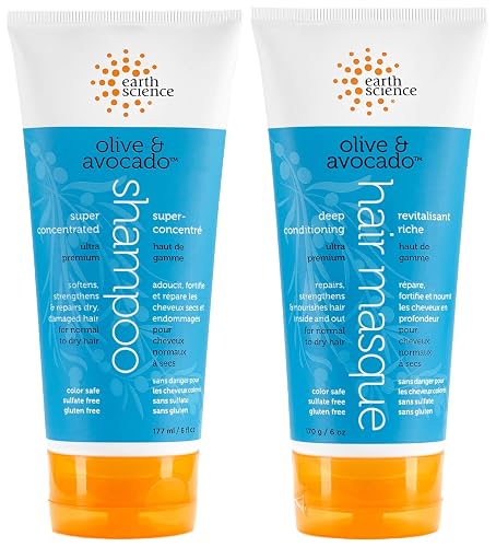 EARTH SCIENCE - Olive & Avocado Deep Conditioning Shampoo & Deep Conditioning Hair Masque Set