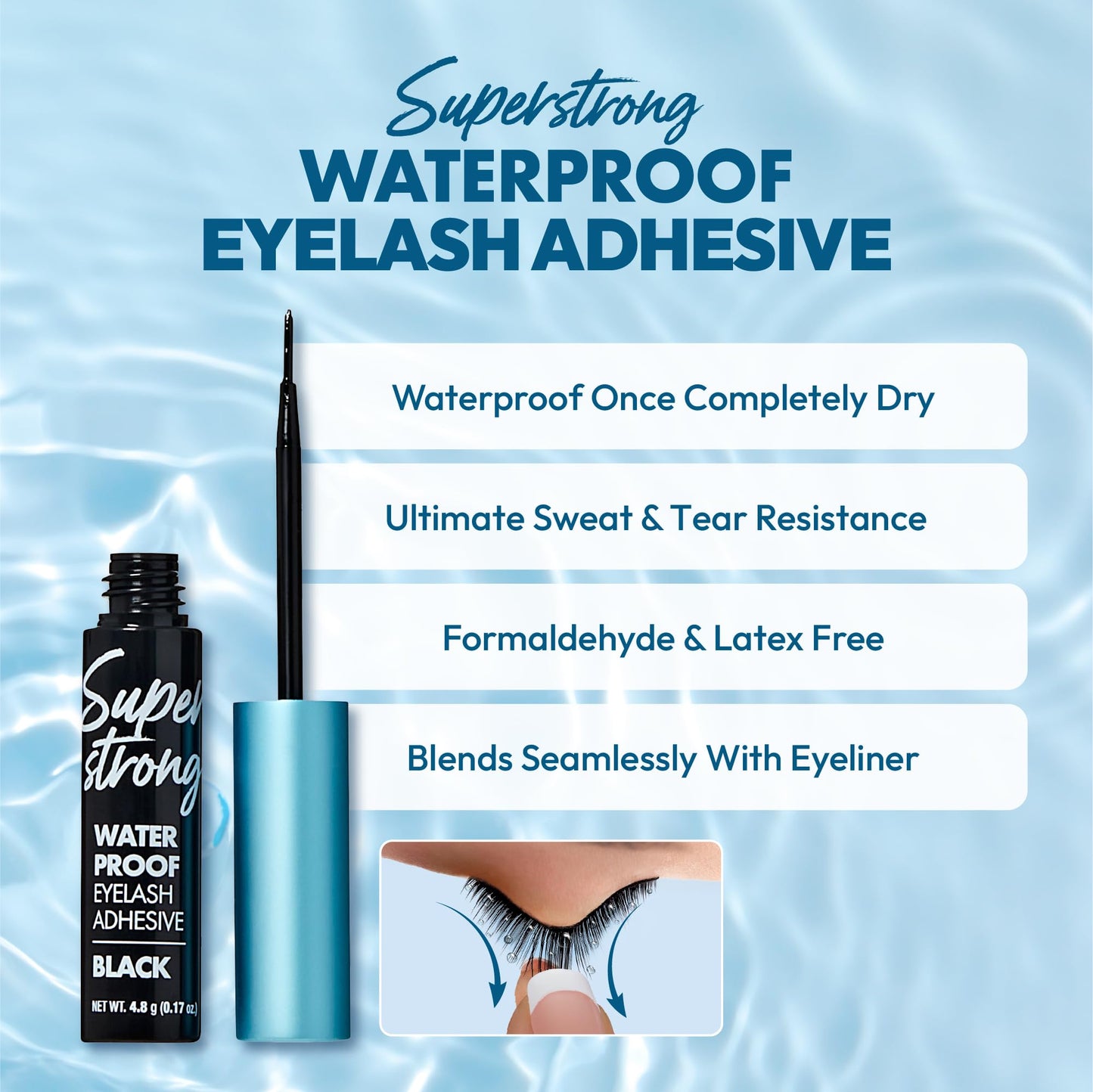 i-ENVY Super Strong Waterproof Black Eyelash Adhesive, Long Lasting Sweat & Tear Proof Lash Glue for Eyelash Extensions, All Day Hold Durable Brush-On Beauty and Personal Care iENVY