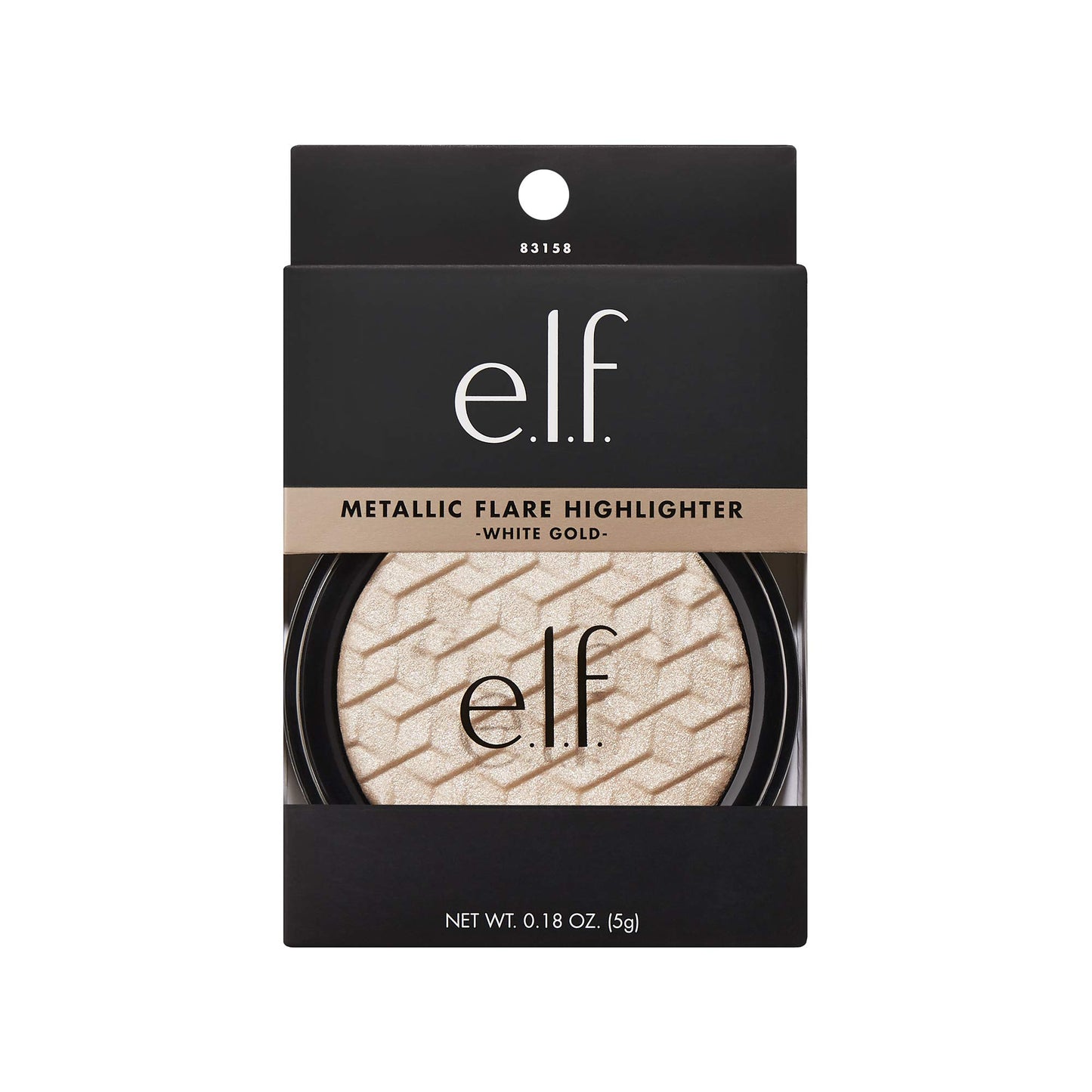e.l.f. Metallic Flare Highlighter Versatile Jelly-like Formula, Multi-Dimensional, Buttery Soft, Creates a High-Luster, High Shimmer Glow, White Gold