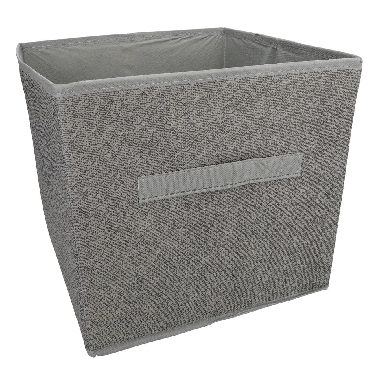 Collapsible Storage Container with Pull Handle Grey 11 in x 10.5 in x 10.5 in (27.9 cm x 26.7 cm x 26.7 cm) by essentials