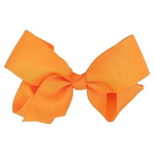 5.5 Inch Grosgrain Hair Bow Clip For Women And Girls (Light Orange)