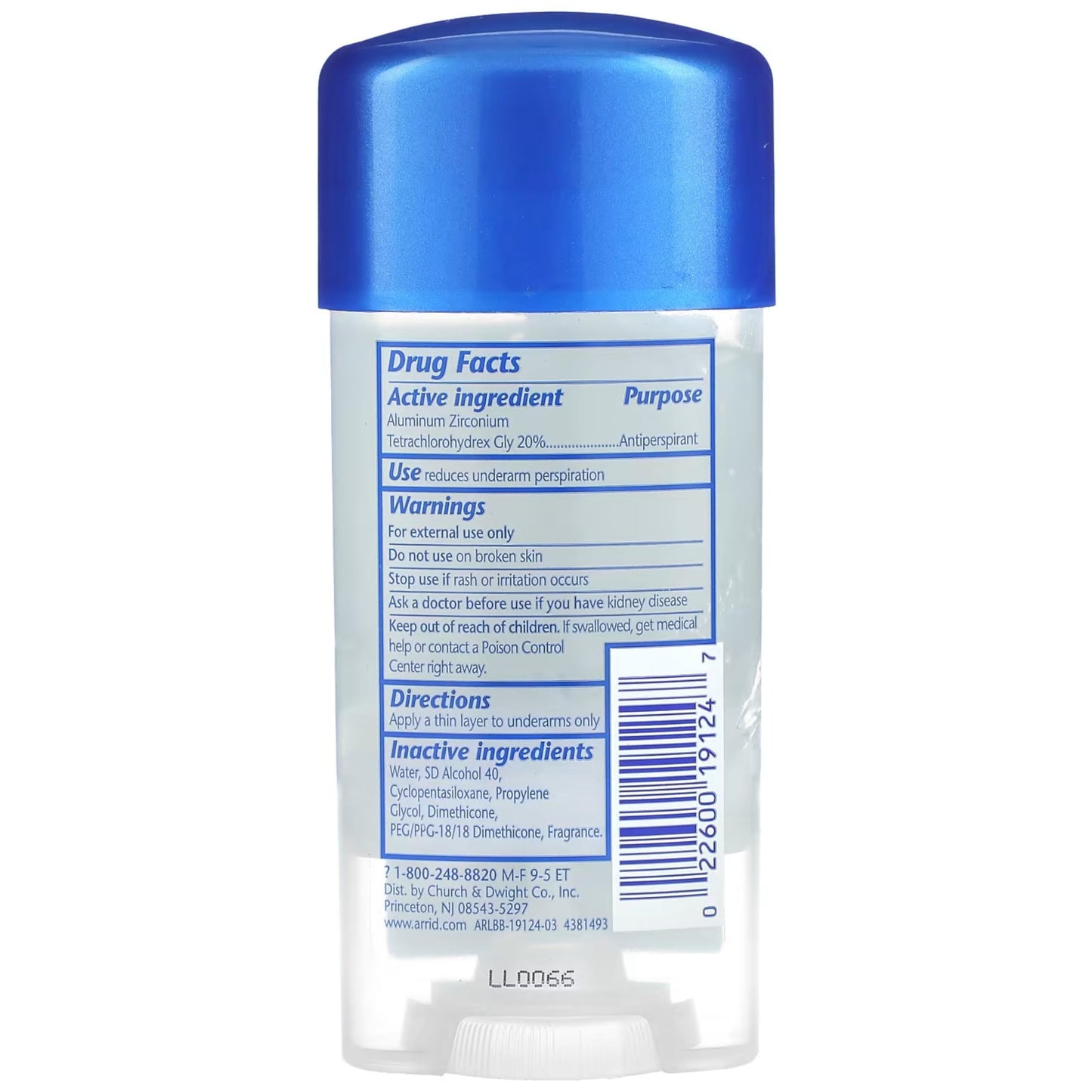 Arrid Extra Extra Dry Clear Gel Antiperspirant and Deodorant, Cool Shower 2.6 Oz (Pack of 3)