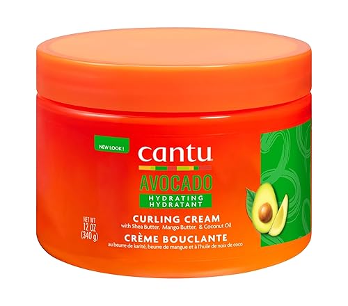 Cantu Avocado Silicone-free Hydrating Curling Hair Styling Cream with Shea Butter, 12 Ounce