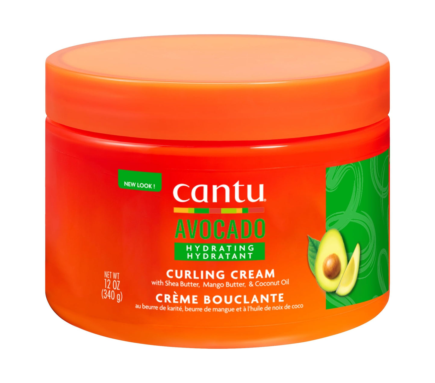Cantu Avocado Silicone-free Hydrating Curling Hair Styling Cream with Shea Butter, 12 Ounce