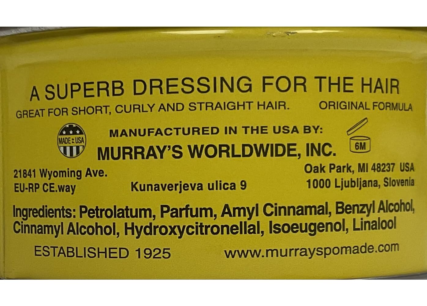 Murrays Nu Nile Hair Slick Dressing Pomade 3oz Jar by Murrays
