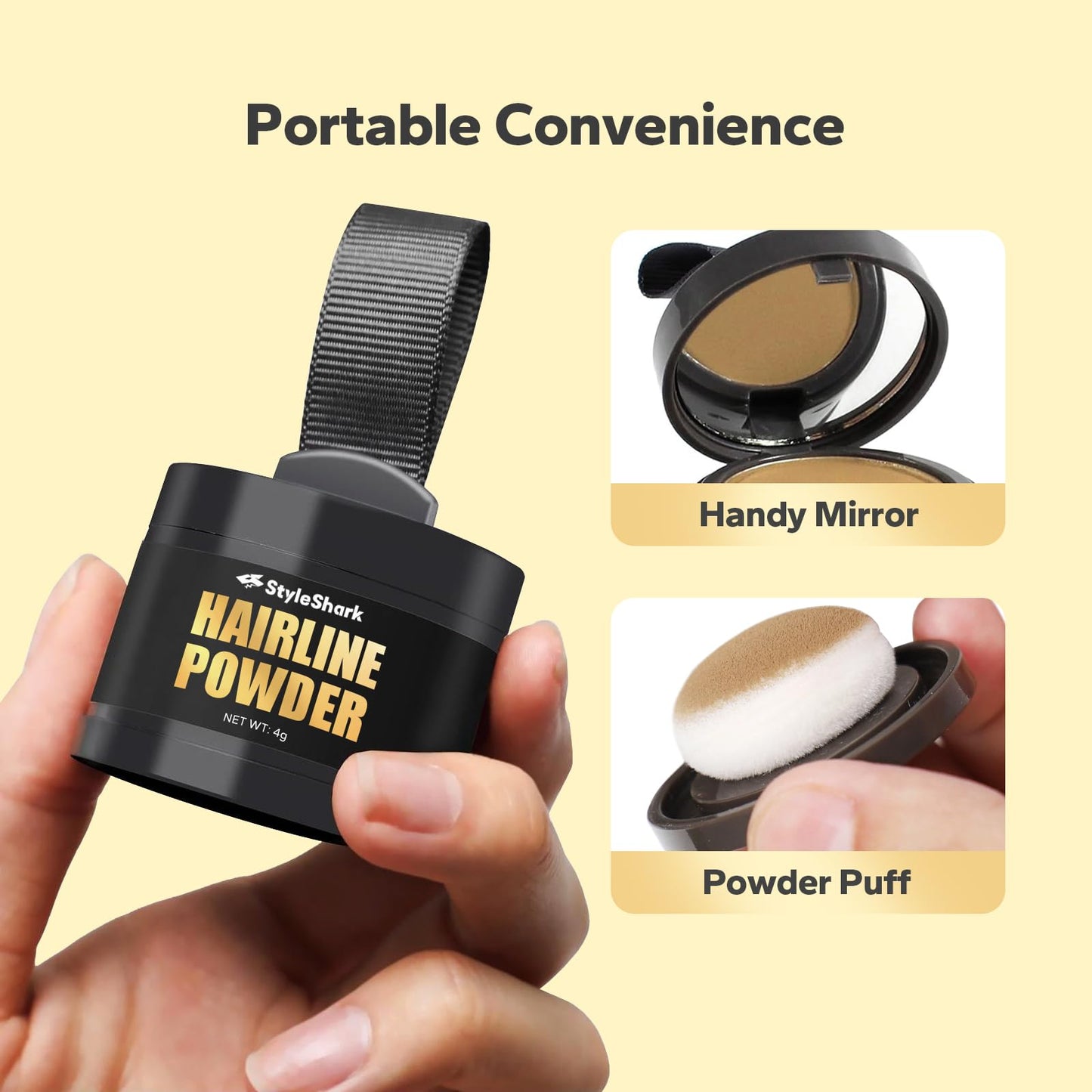StyleShark Hairline Powder for Women & Men - Stain-Proof Touch Up for Thinning Hair, Quick Sweatproof Cover Up (Sandy Blonde)