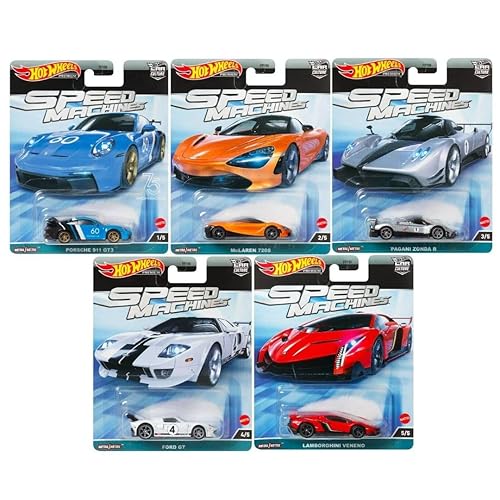 Hot Wheels Car Culture 2023 Speed Machines Complete Bundle of 5 Diecast Vehicles from FPY86-959A Release