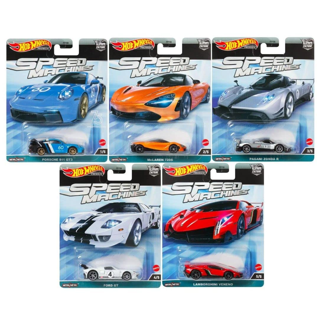 Hot Wheels Car Culture 2023 Speed Machines Complete Bundle of 5 Diecast Vehicles from FPY86-959A Release