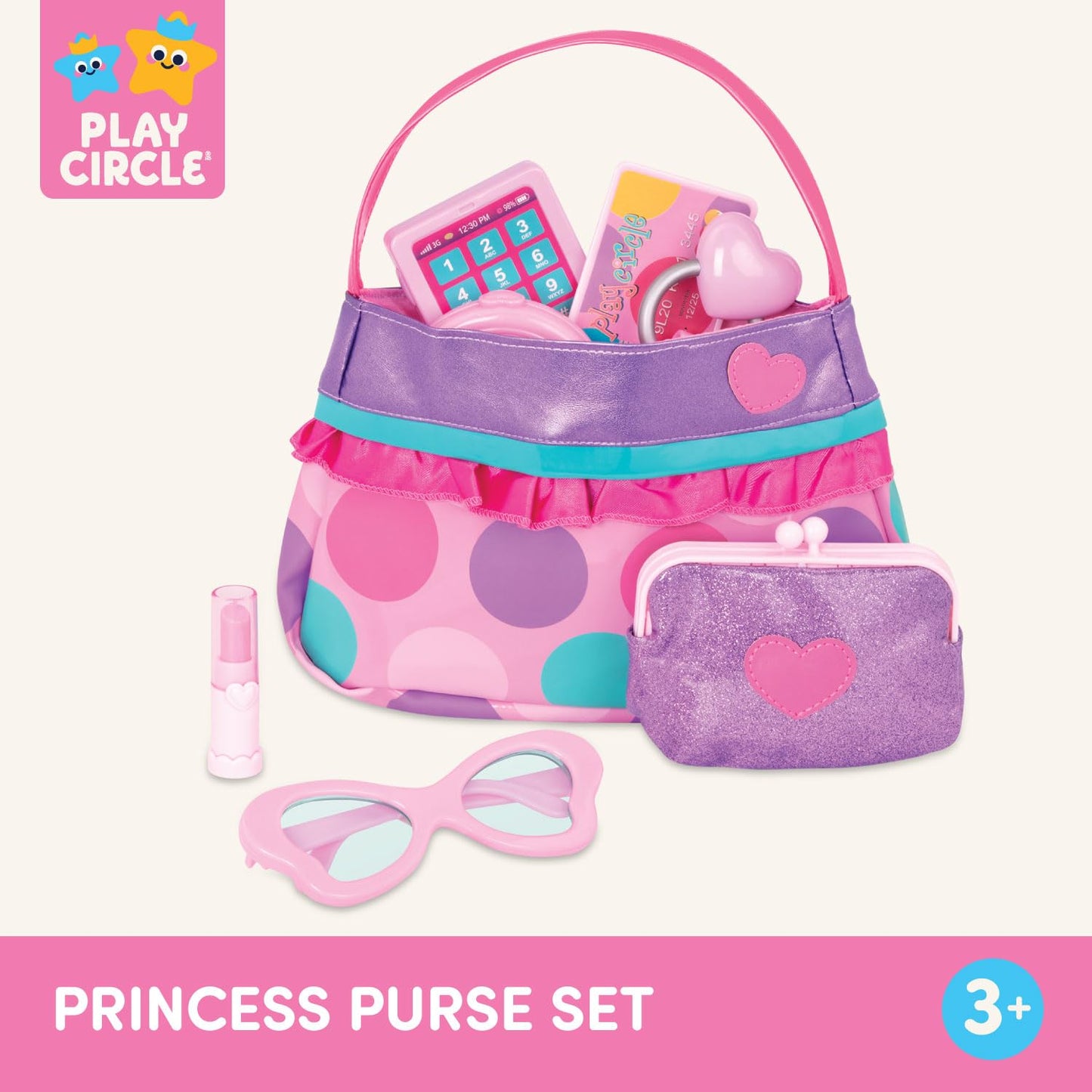 Battat- Play Circle- Makeup & Beauty Set – Dress Up Fashion Accessories – Pretend Play- Toys For Kids- Princess Purse Set- 3 years +