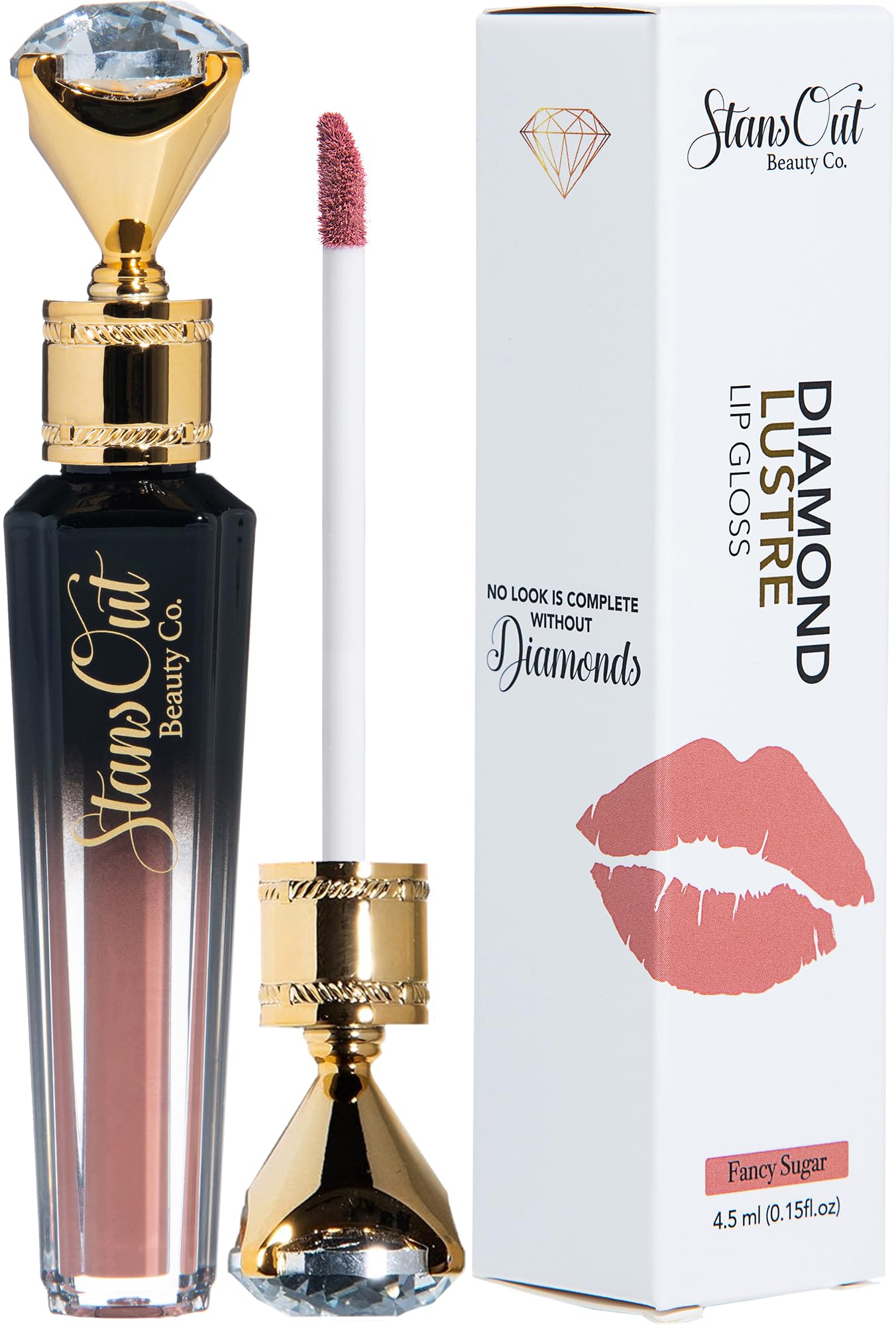 StansOut Beauty Diamond Lustre Fancy Sugar Hydrating Lip Gloss | Cute Nude Moisturizing Butter-Smooth Colors | Shades for Naturally Plump & Pout,