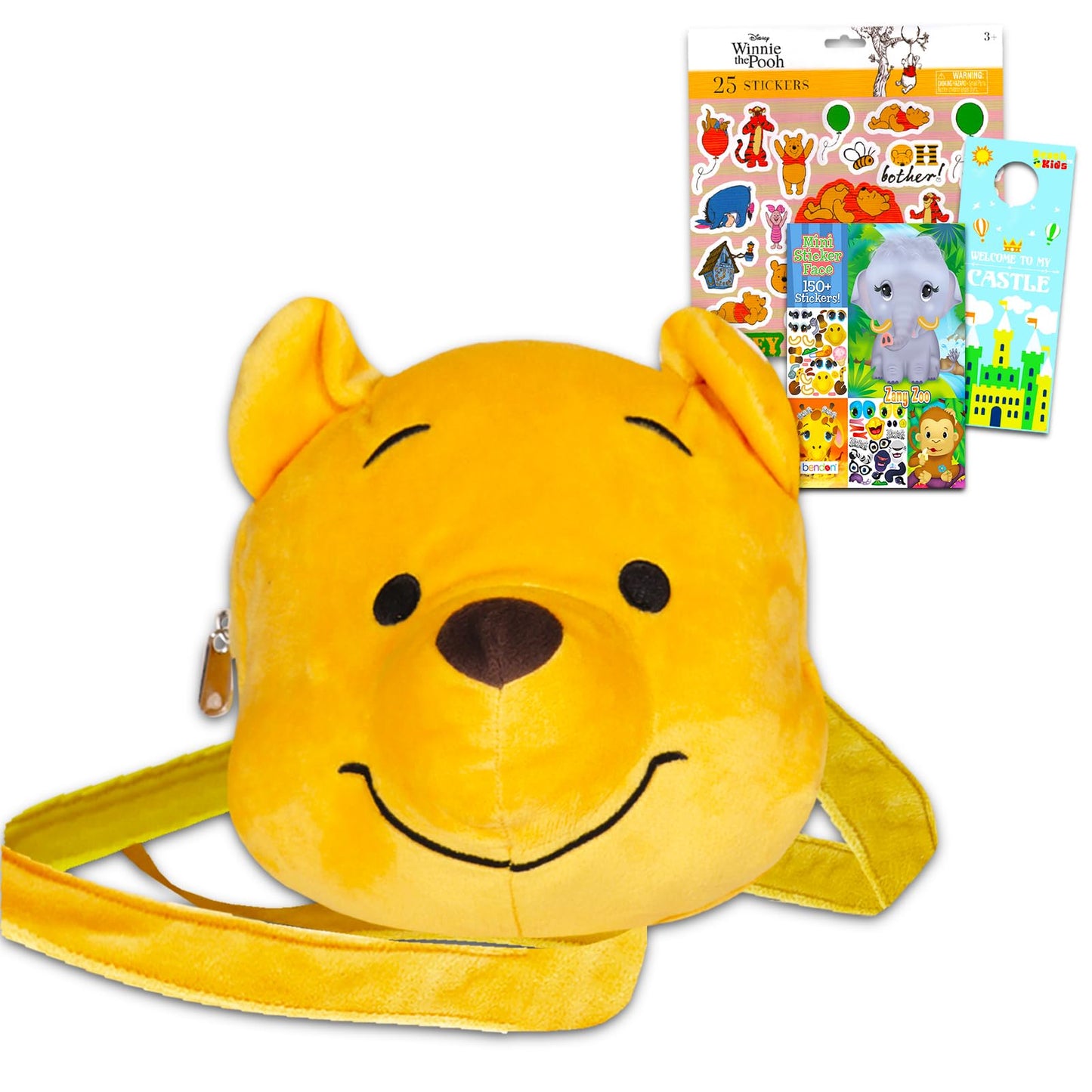 Winnie the Pooh Plush Purse for Girls Set - Bundle with Winnie the Pooh Plushie with Strap Plus Stickers, Activity Book, More | Winnie the Pooh…