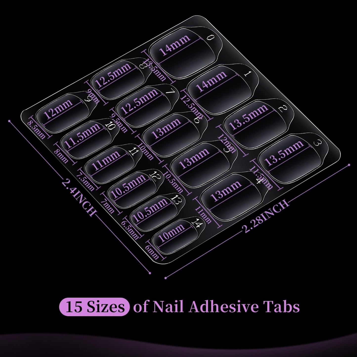 Teenitor 600pcs Press on Nail Adhesive Tabs, 15 Sizes of Nail Stickers for Press ons, Press on Nails Glue Stickers Press on Nail Sticky Tabs Beauty and Personal Care Teenitor